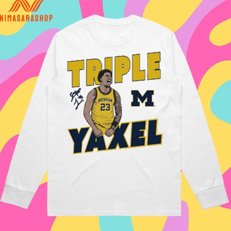 Triple Yaxel Lendeborg Michigan Wolverines Signature 2026 Shirts