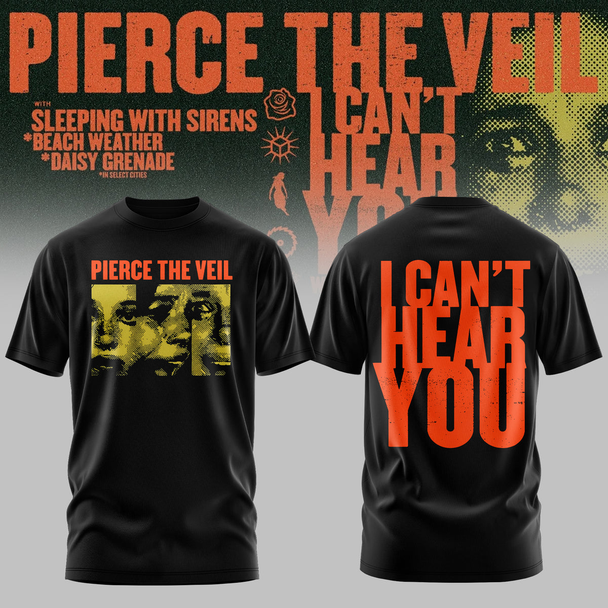 Pierce the Veil – I Can’t Hear You World Tour Australia 2026 Limited T-Shirt v2