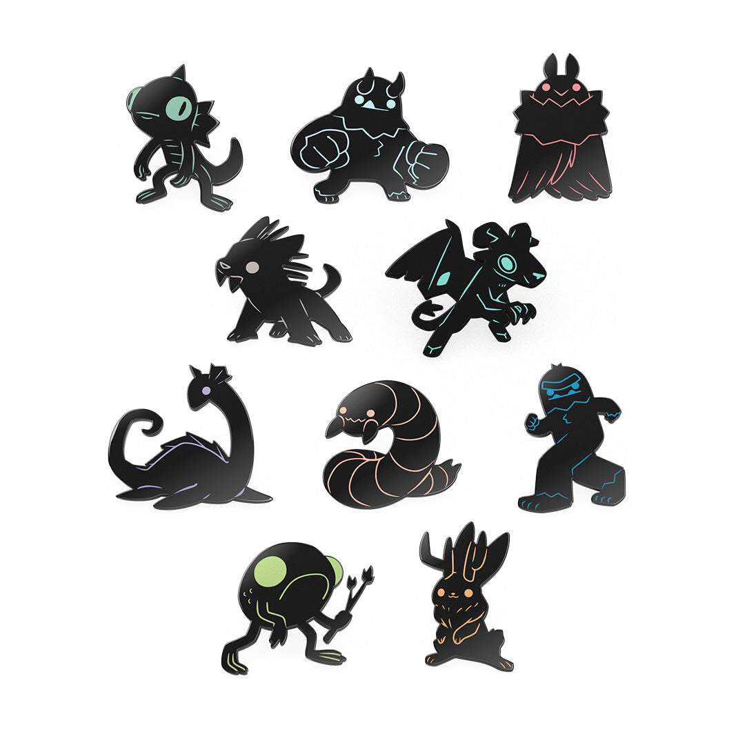 Twisted Cryptids: Glow-in-the-Dark Collectible Pin Set Unisex