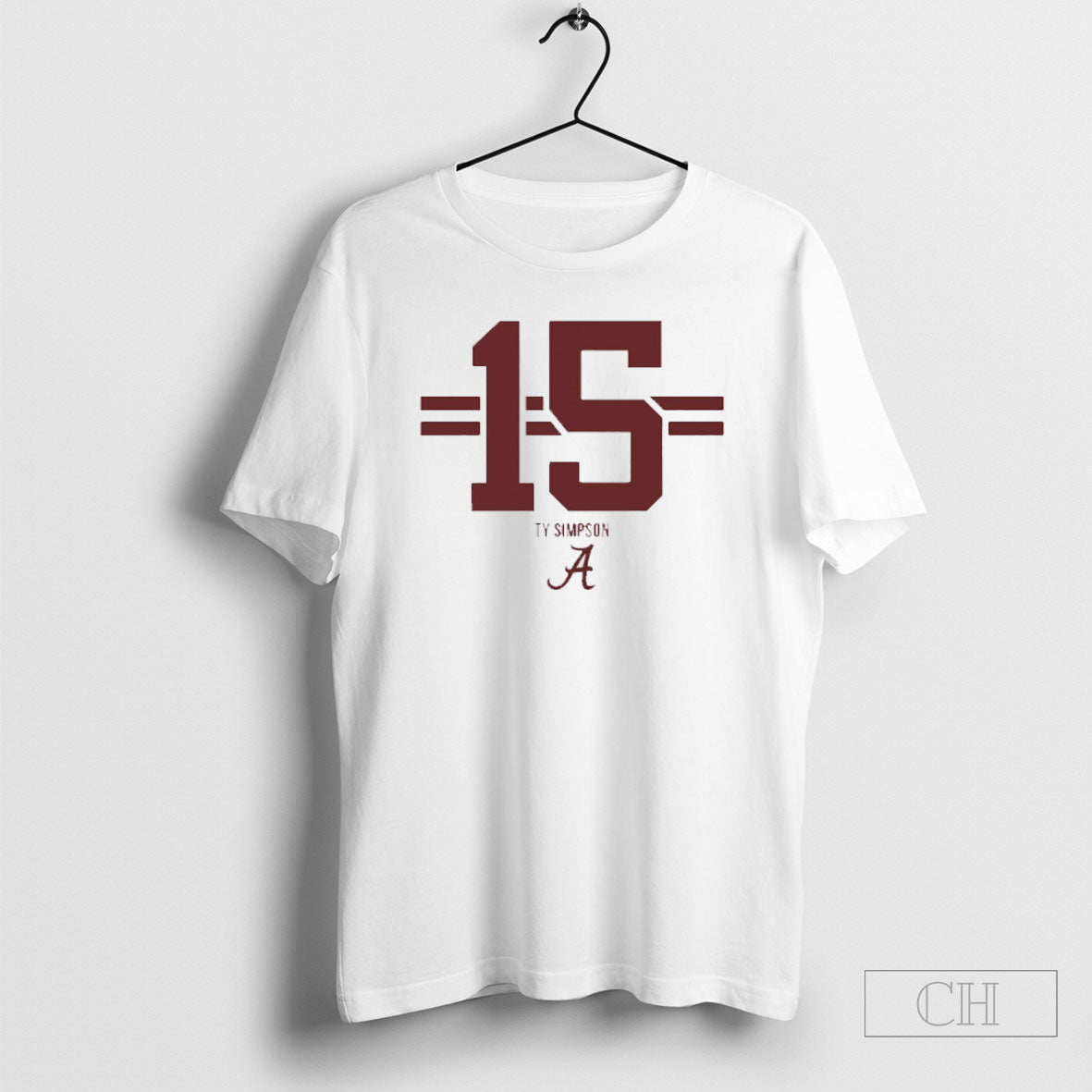 Ty Simpson 15 Alabama Football Name And Number Stripe Shirt Unisex