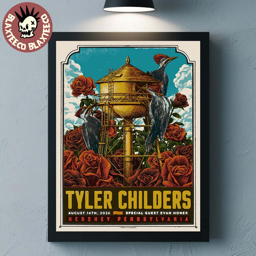 Tyler Childers Hershey PA 2026 Event Poster On August 14 2026 Home Decor Poster Canvas