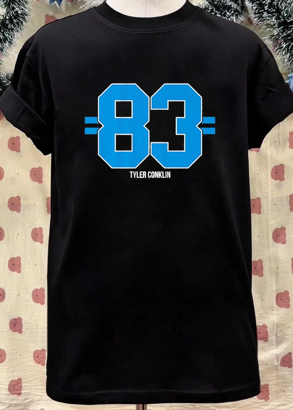 Tyler Conklin 83 Blue Number Football Jersey Fan shirt