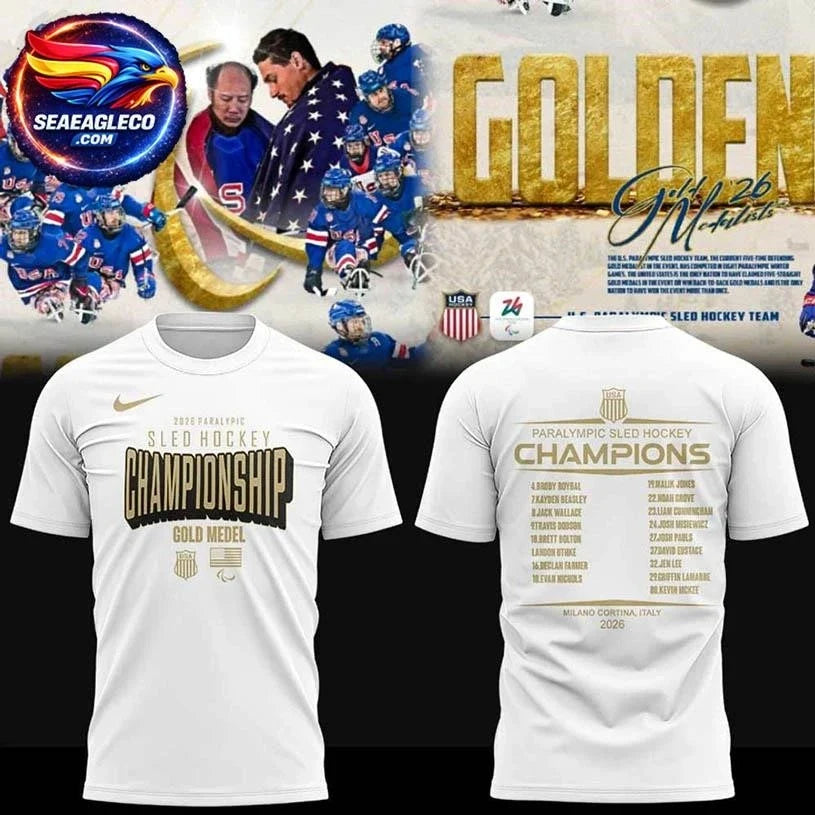 U.S Hockey Men’s Winter Olympics Gold Medal Champions 2026 Two Sided Shirt Unisex