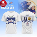 USA Hockey 2026 Olympic Women Ice Hockey 2X Champs 3Two Sided Shirt Unisex