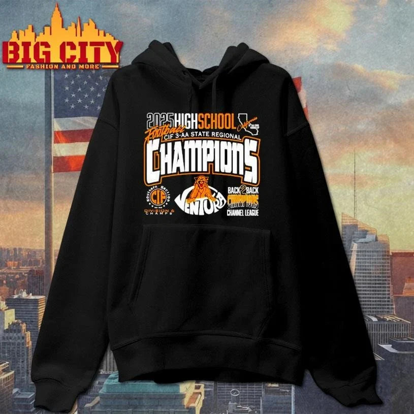 Ventura High School Cougars Football Cif 3 Aa State Regional Champions 2025 Shirt Unisex