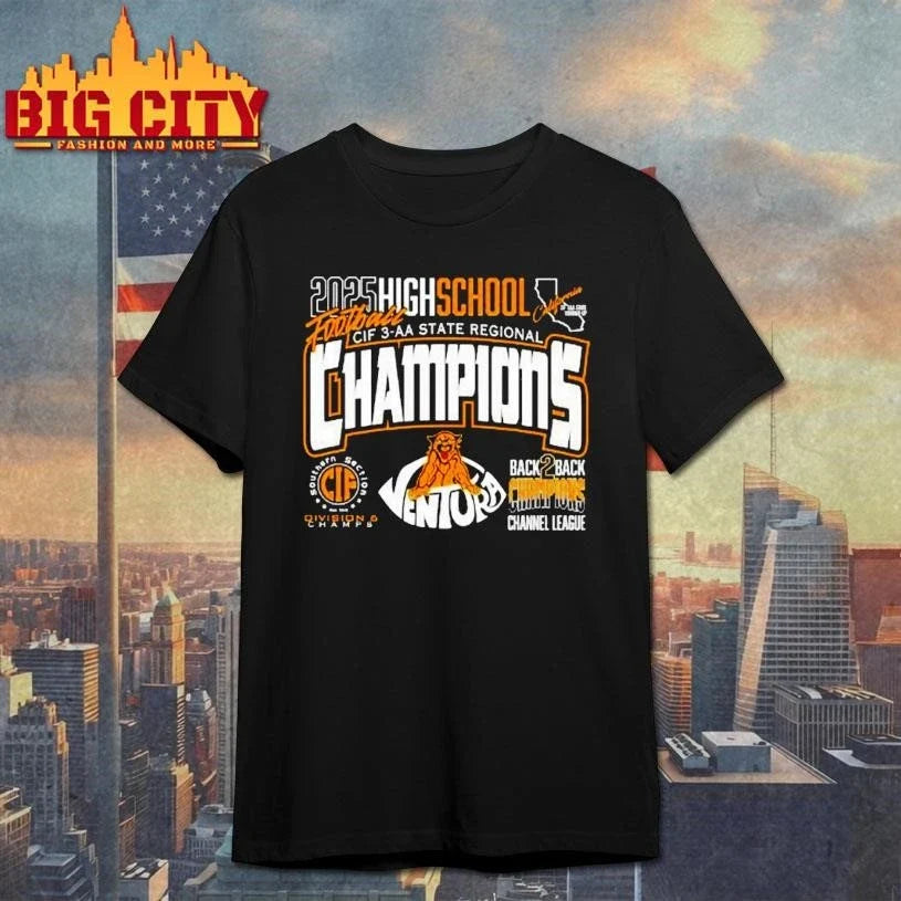 Ventura High School Cougars Football Cif 3 Aa State Regional Champions 2025 Shirt Unisex