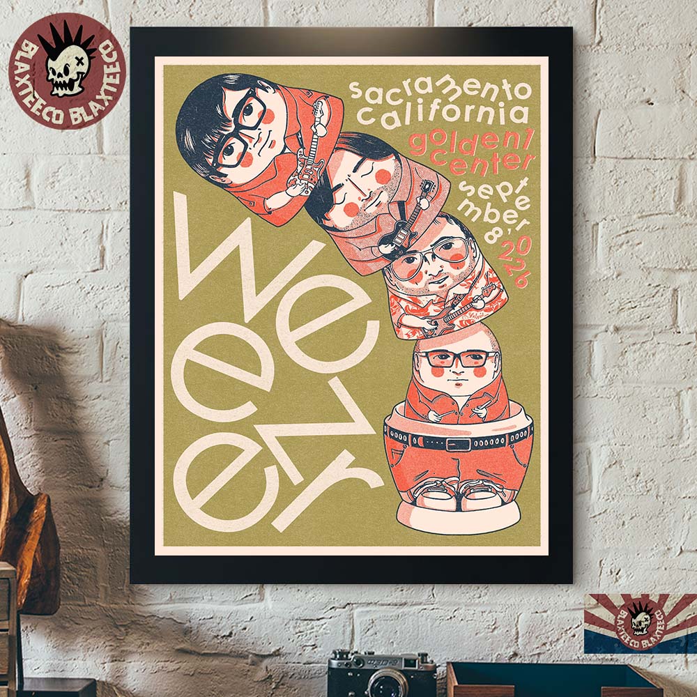 Weezer Sacramento California Event Poster 2026 Live At Golden Center On September 8 2026 Home Decor Poster Canvas