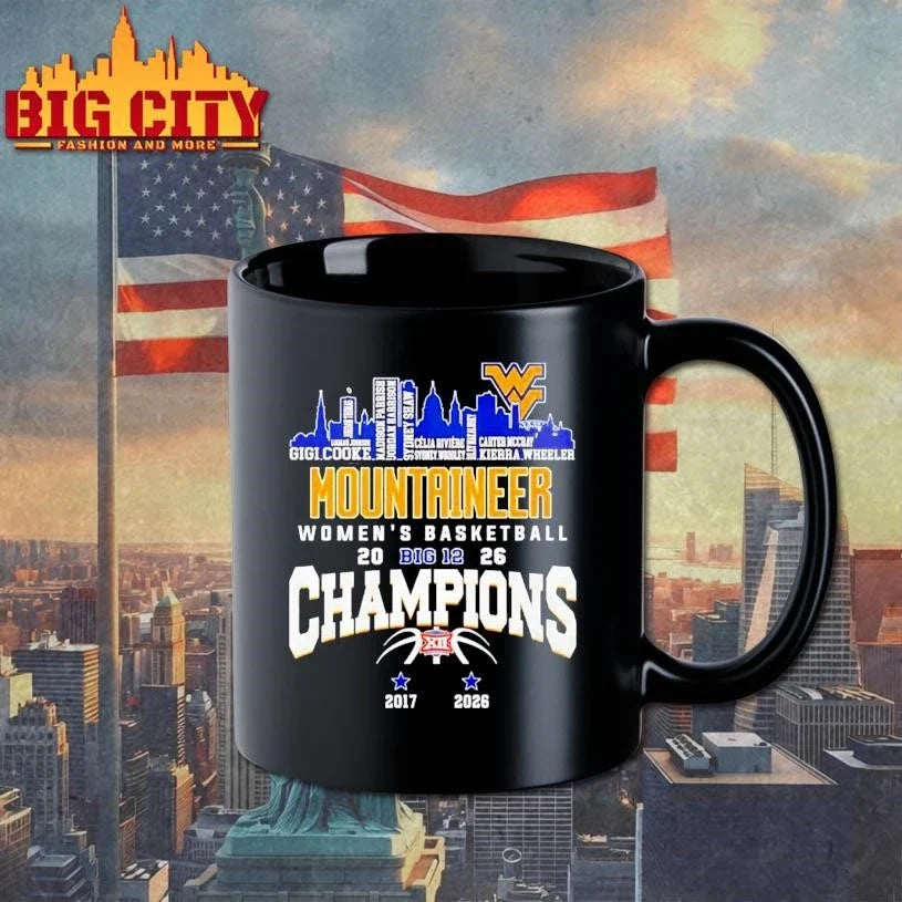 West Virginia Mountaineers Women’s Basketball Champions 2026 player names city skyline Shirt