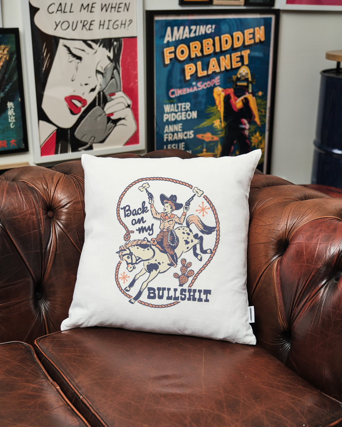 Back On My Bullshit Cushion Unisex