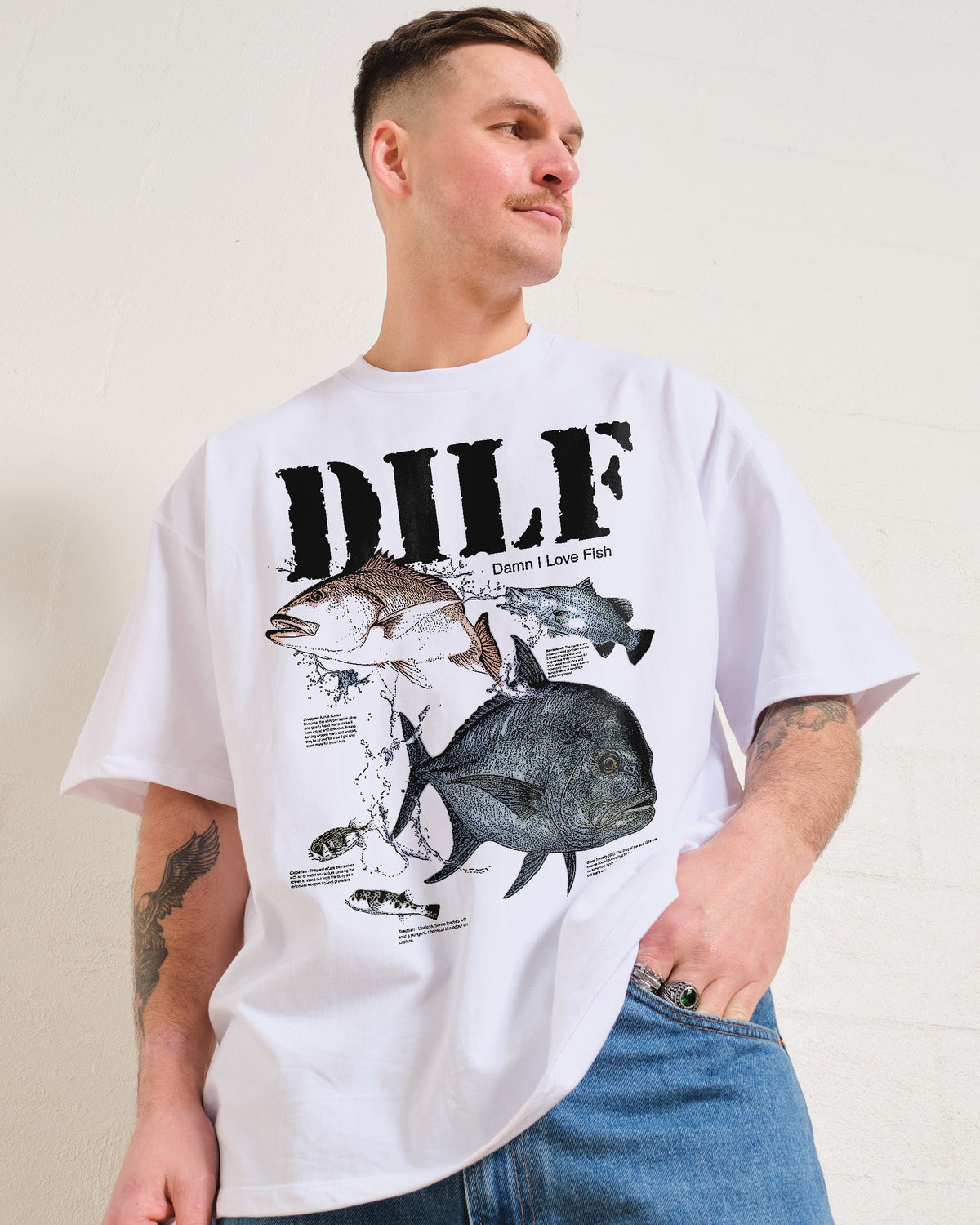 Damn I Love Fish Oversized Tee Unisex