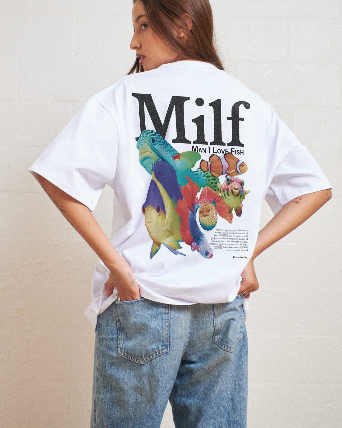 Man I Love Fish Front and Back Oversized Tee Unisex