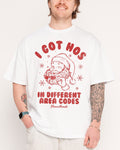 Hos In Different Area Codes Oversized Tee Unisex