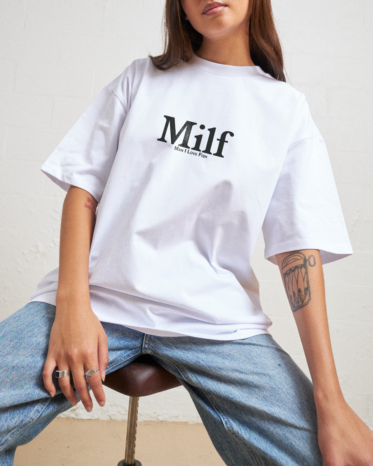 Man I Love Fish Front and Back Oversized Tee Unisex