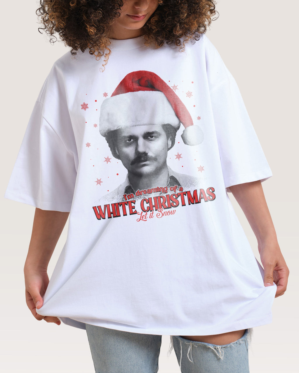 White Christmas Oversized Tee Unisex