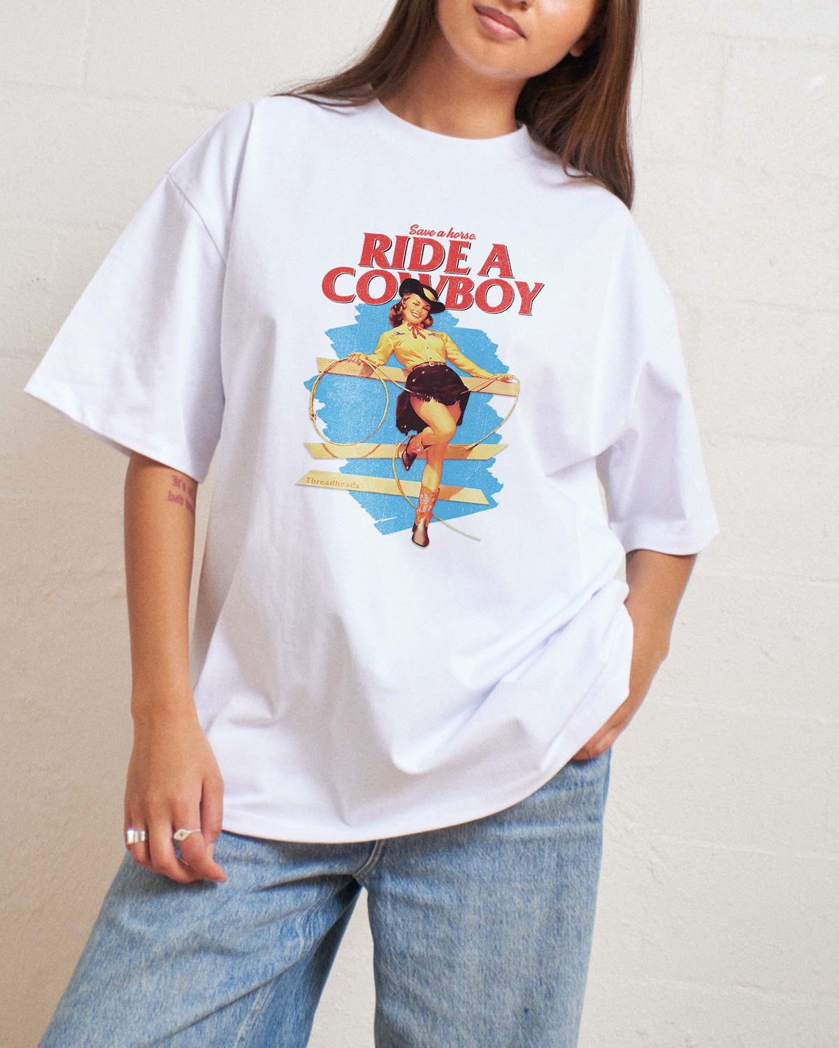 Save a Horse, Ride a Cowboy Oversized Tee Unisex
