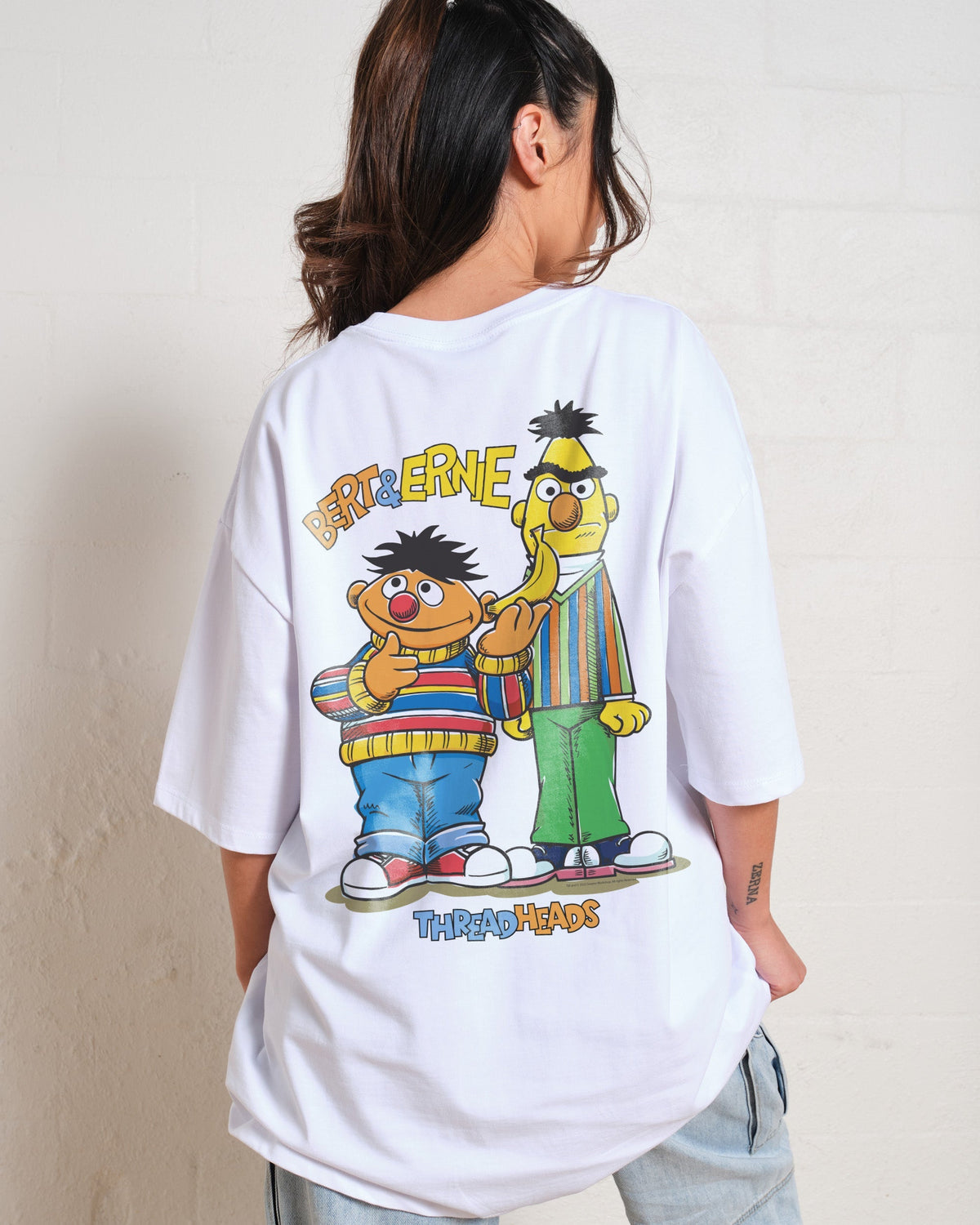 Bert And Ernie Driving Me Bananas Oversized Tee Unisex