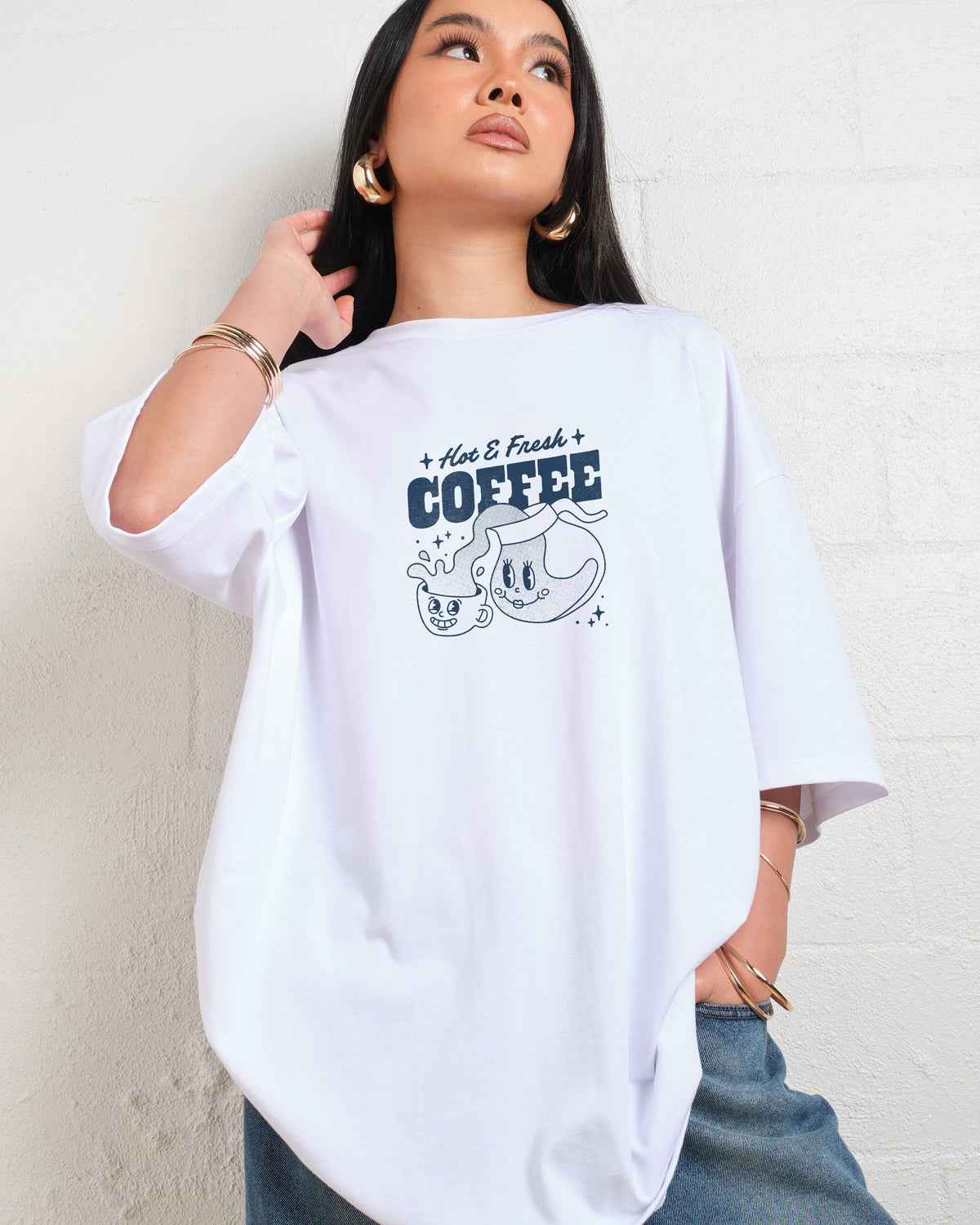 Hot & Fresh Coffee Oversized Tee Unisex