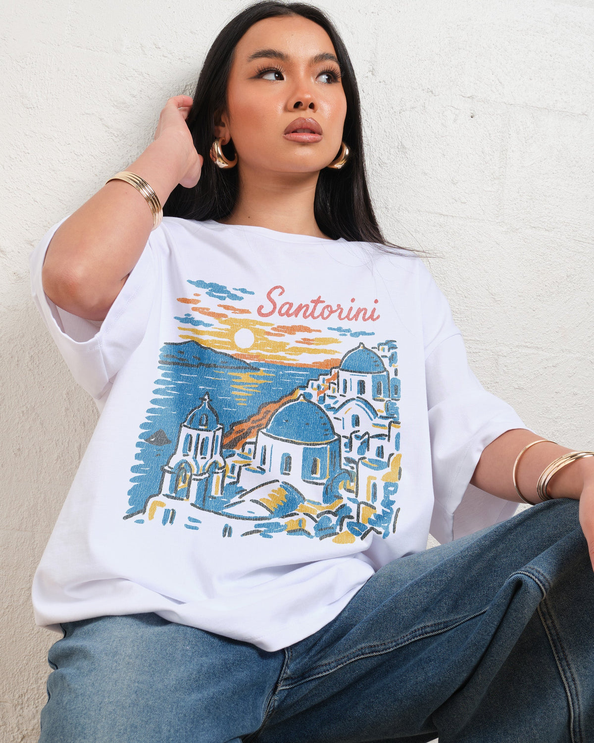 Santorini Sunset Oversized Tee Unisex