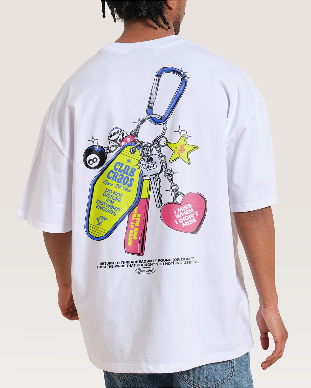 Club Chaos Key Chain Oversized Tee Unisex