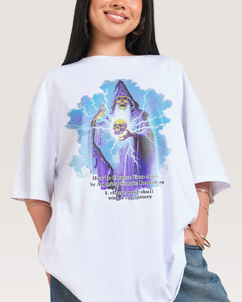 Aura Skull Oversized Tee Unisex