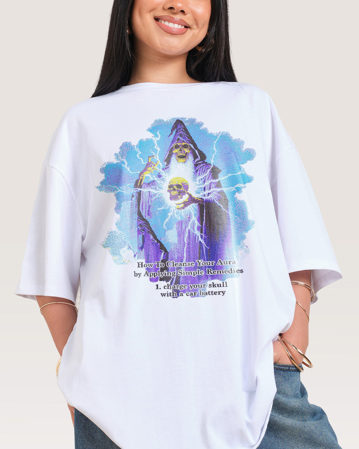 Aura Skull Oversized Tee Unisex