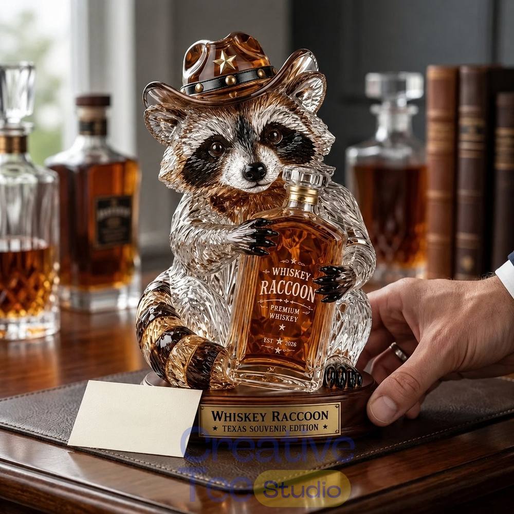 🦝 Wild West Whiskey Raccoon Limited Edition Whiskey Bottle