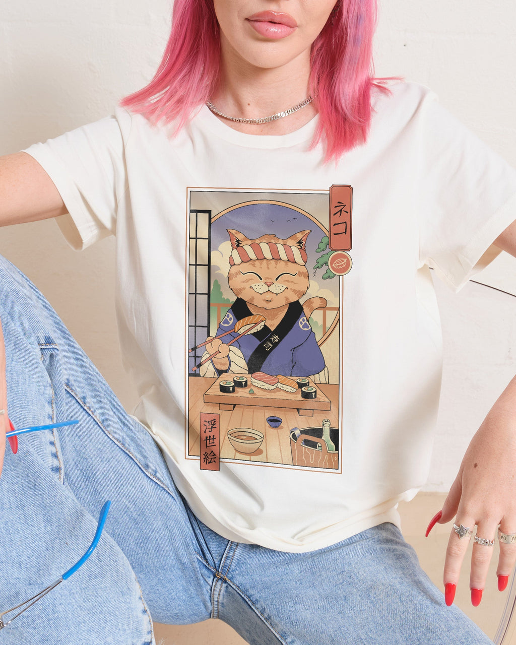Sushi Cat in Edo Women's Tee Unisex