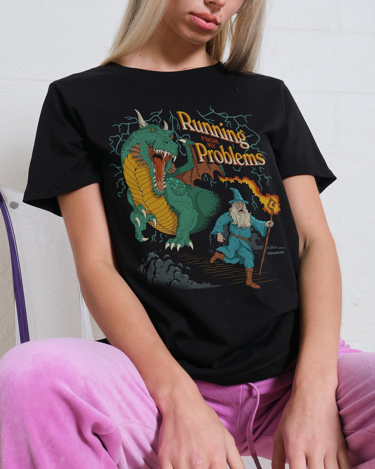 Running From My Problems Dragon Women's Tee Unisex