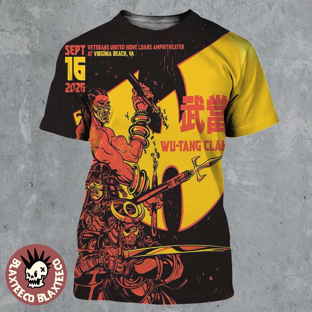 Wu Tang Clan Virginia Beach VA 2026 Concert Poster Live At Veterans United Home Loans Amphitheater On September 16 2026 All Over Print Shirt