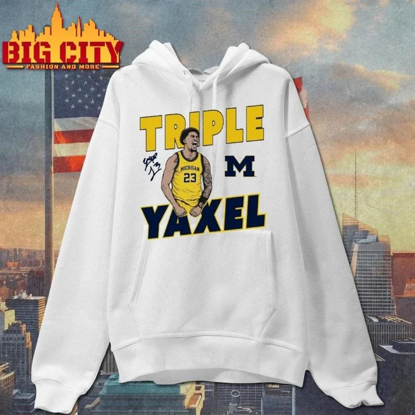Yaxel Lendeborg Triple Yaxel Michigan Wolverines Basketball Signature Shirt Unisex