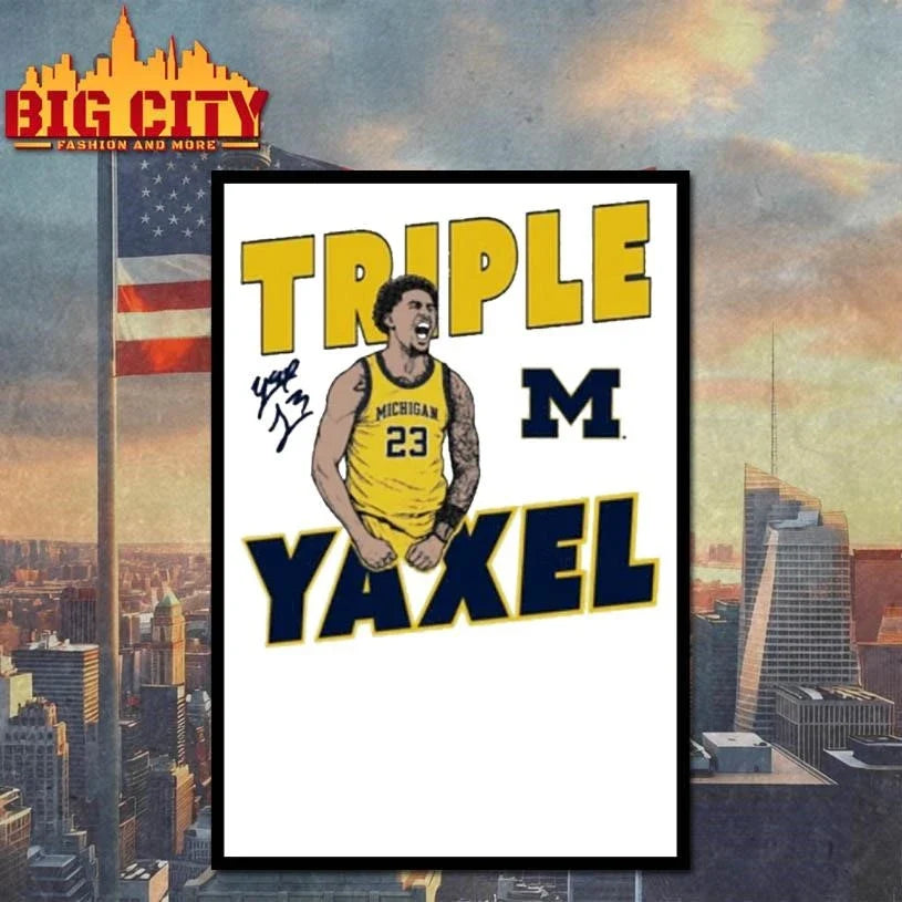 Yaxel Lendeborg Triple Yaxel Michigan Wolverines Basketball Signature Shirt Unisex