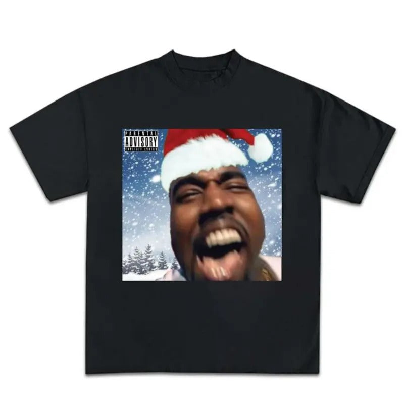 Ye-Ye Merry Christmas Funny Meme Graphic Rap Tee Shirt Big Face, Meme Tshirt, Crewneck Streetwear Hoodie, Sweatshirt