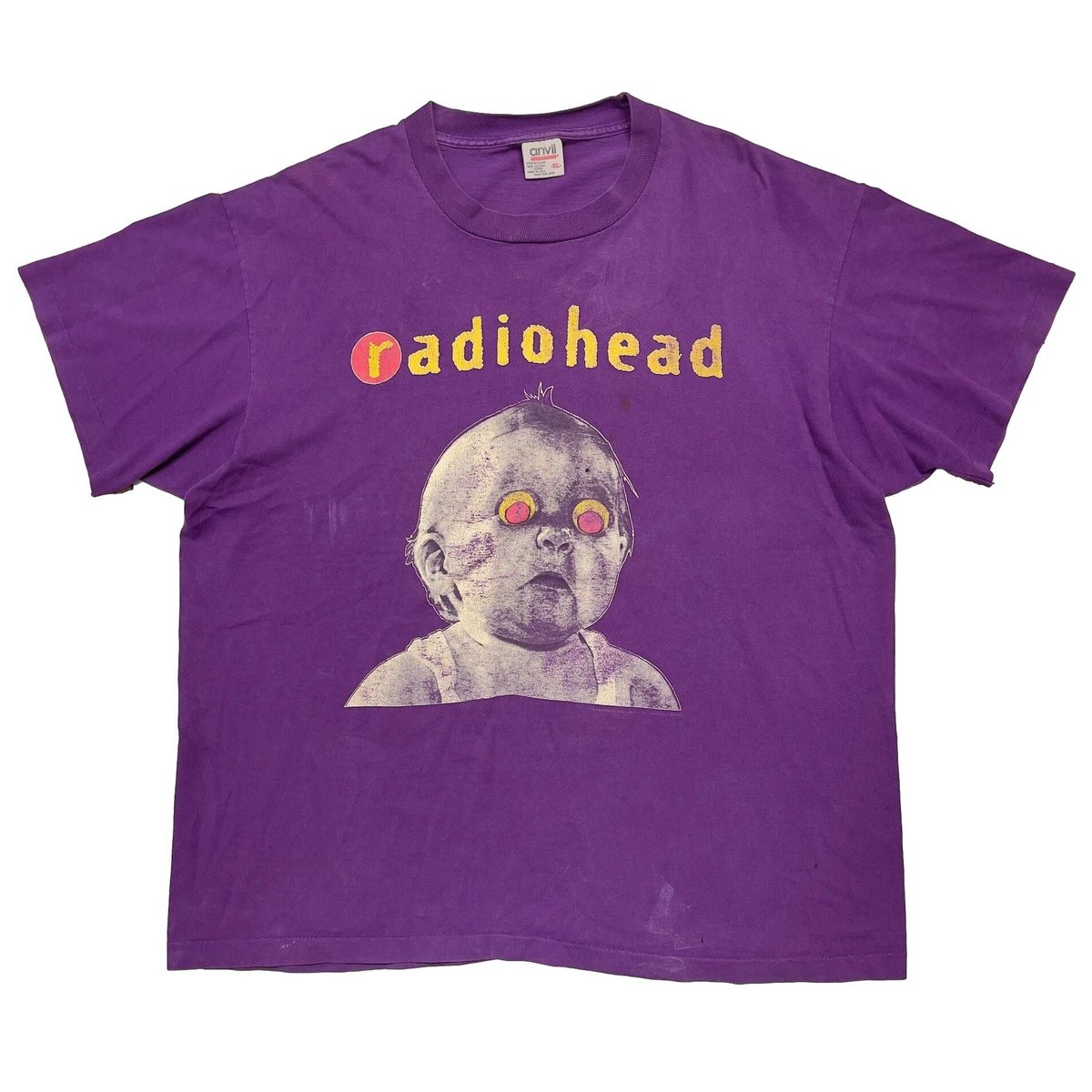 radiohead 1993 pablo HONEY TOUR PURPLE ANVIL XL 1212