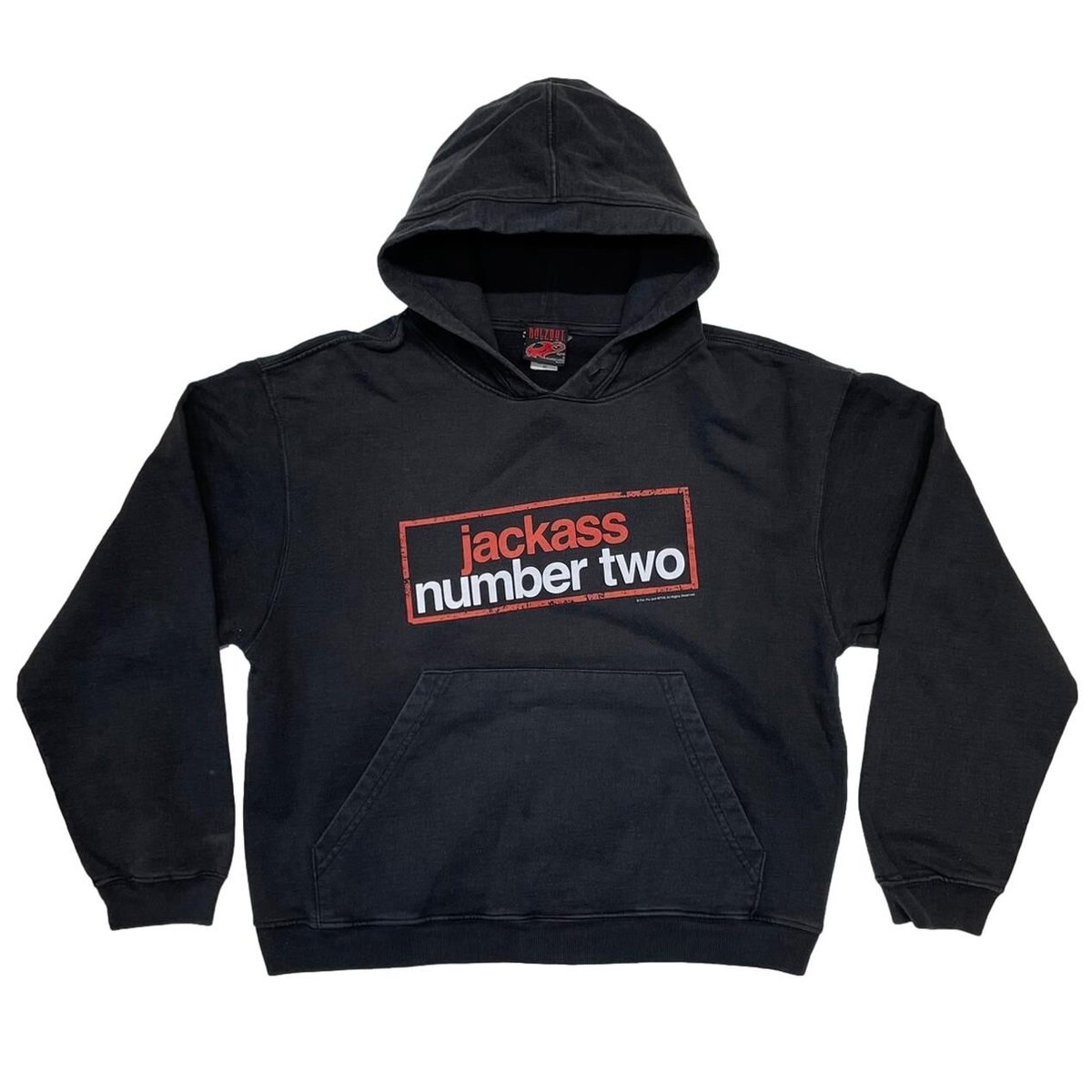 JACKASS NUMBER TWO BOX LOGO BACK SKULL SWEAT HOODIE BLACK MEDIUM 3928