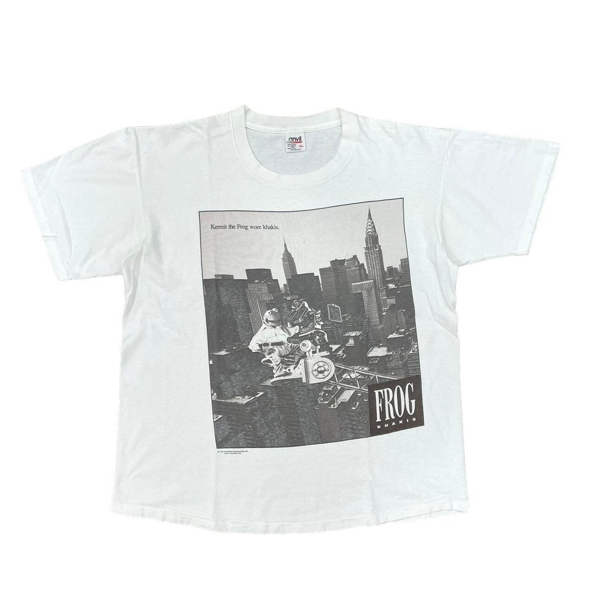KERMIT THE FROG WORE KHAIS TEE WHITE ANVIL XL 1822