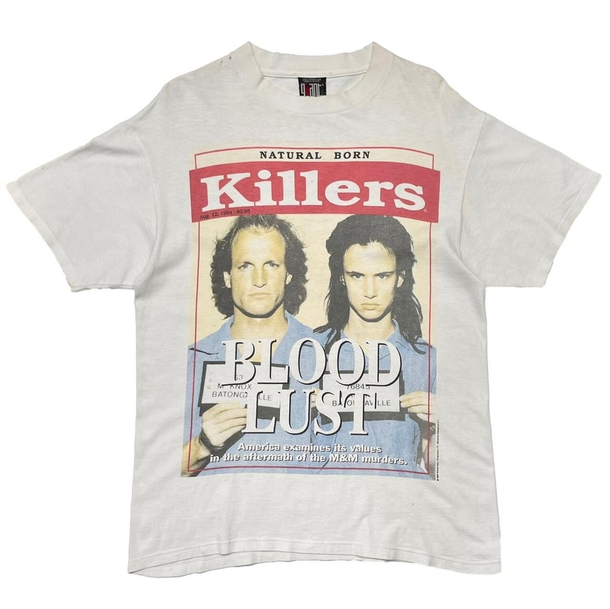 [MORE SALE] NATURAL BORN KILLERS 1994 BLOOD LUST MOVIE PROMO WHITE GIANT BY TULTEX LARGE 9665