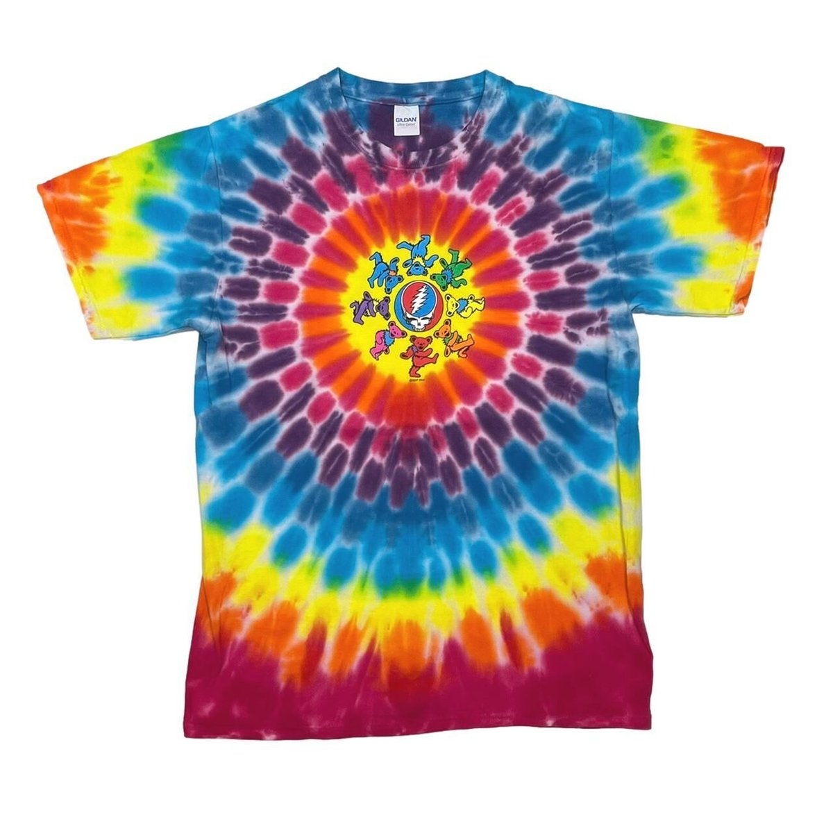 GRATEFUL DEAD TIE DYE DEAD BEAR TEE FIT LIKE LARGE 8252