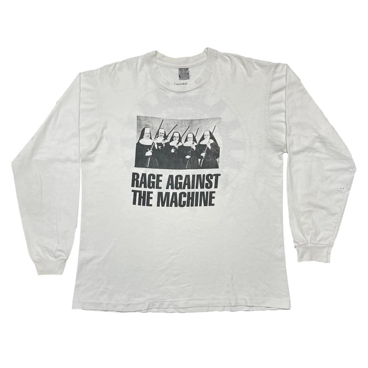 RAGE AGAINST THE MACHINE 1997 NUNS AND GUNS LS TEE SCREEN STARS FITS XL 0439
