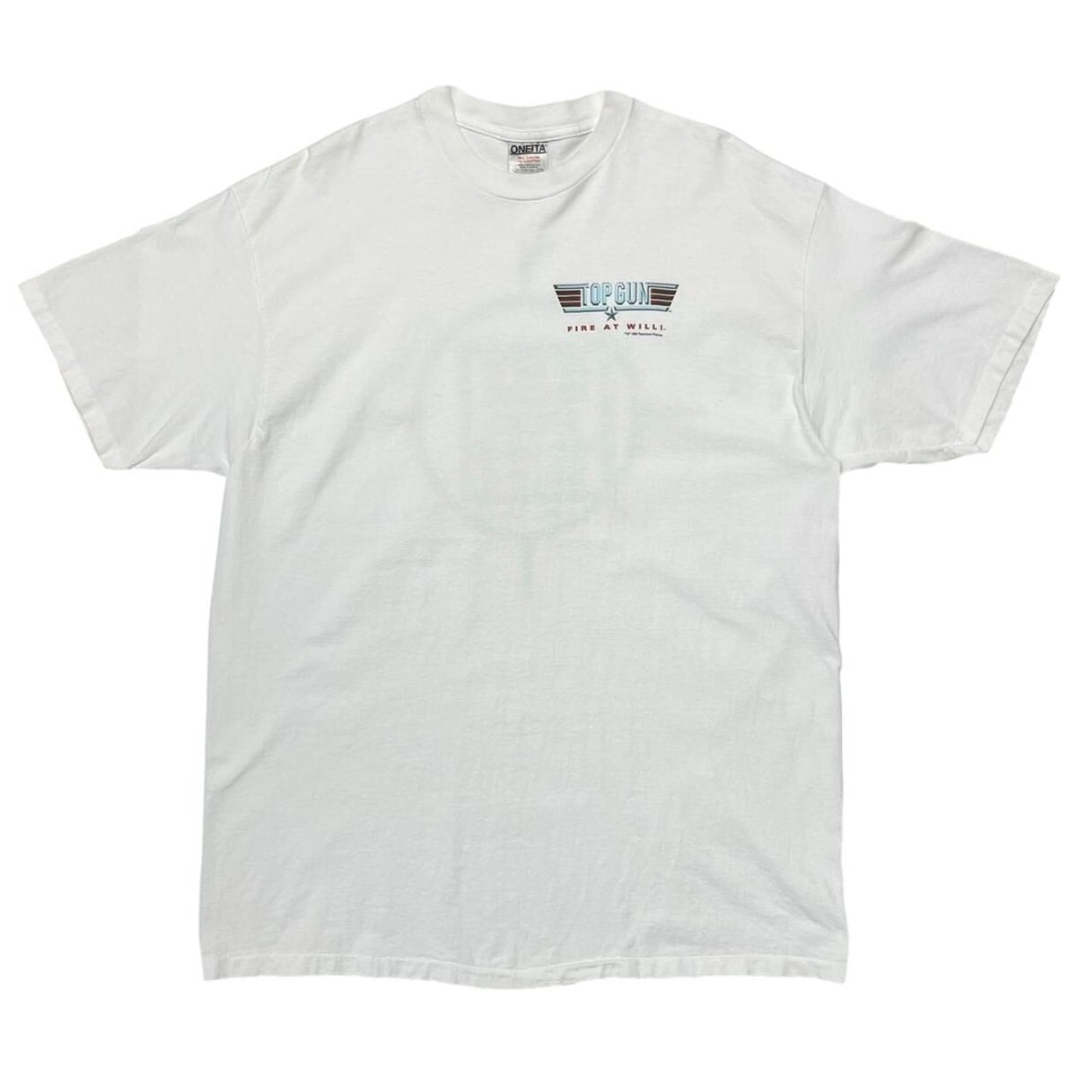 TOP GUN FIRE AT WILL! 1996 VIDEO GAME PROMO WHITE ONEITA XXL 9089