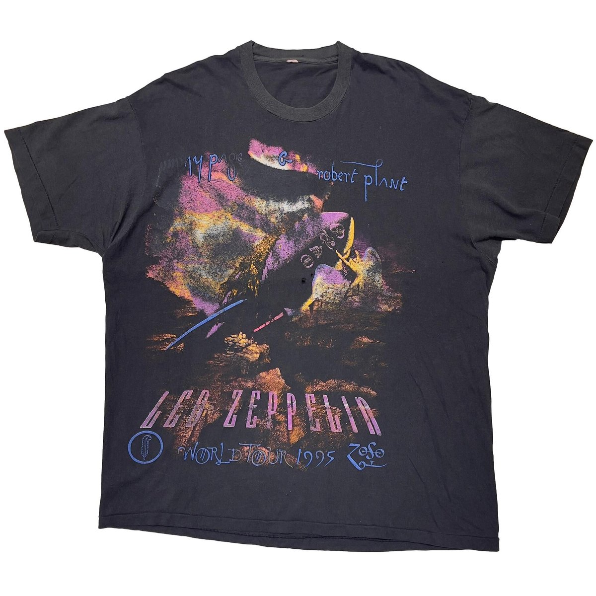 LED ZEPPELIN JIMMY PAGE & ROBERT PLANT WORLD TOUR 1995 FITS XL 5589