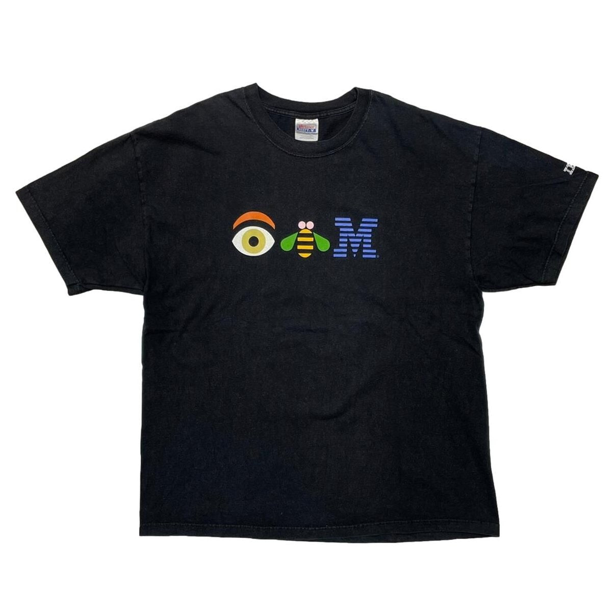 IBM BEE LOGO TEE BLACK HANES XL 6900