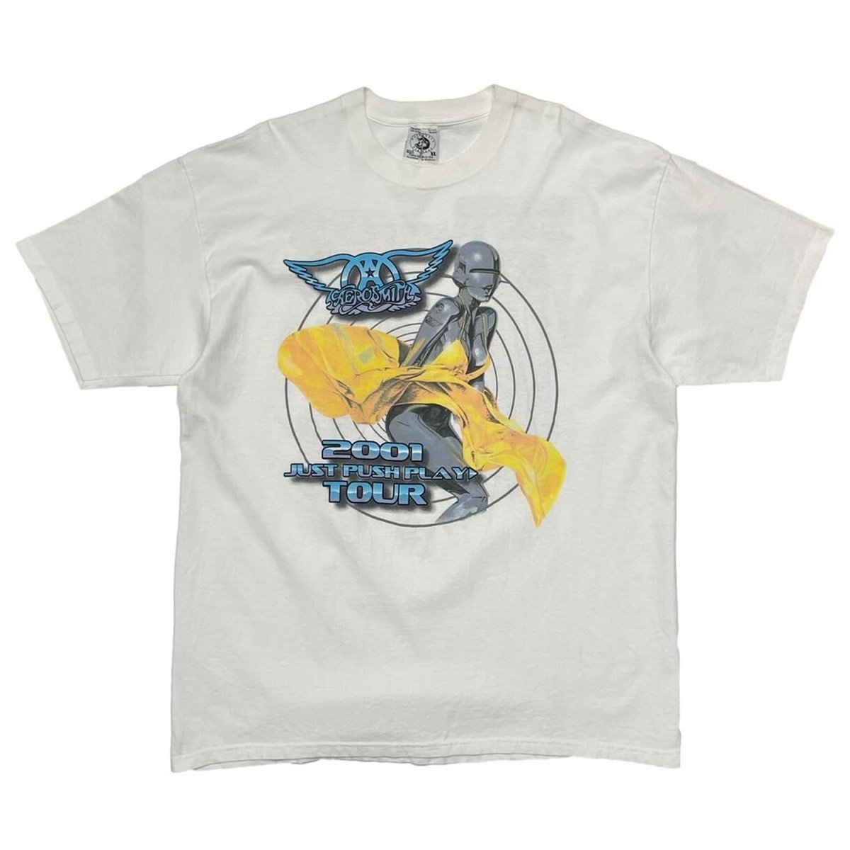 AERO SMITH JUST PUSH PLAY TOUR 2001 WHITE XL 4299