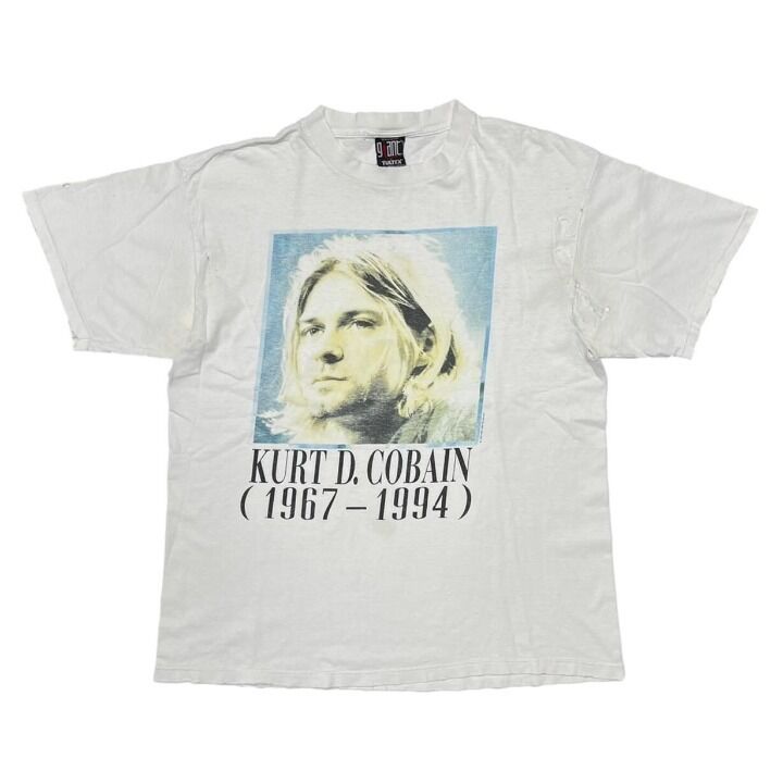 KURT COBAIN MEMORIAL PORTRAIT ADULT WHITE GIANT BY TULTEX XL 2757