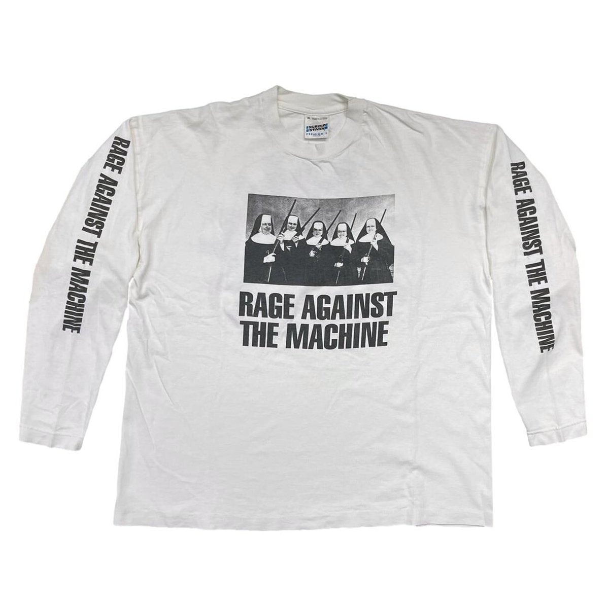RAGE AGAINST THE MACHINE NUNS AND GUNS LS WHITE SCREEN STARS XL 2036