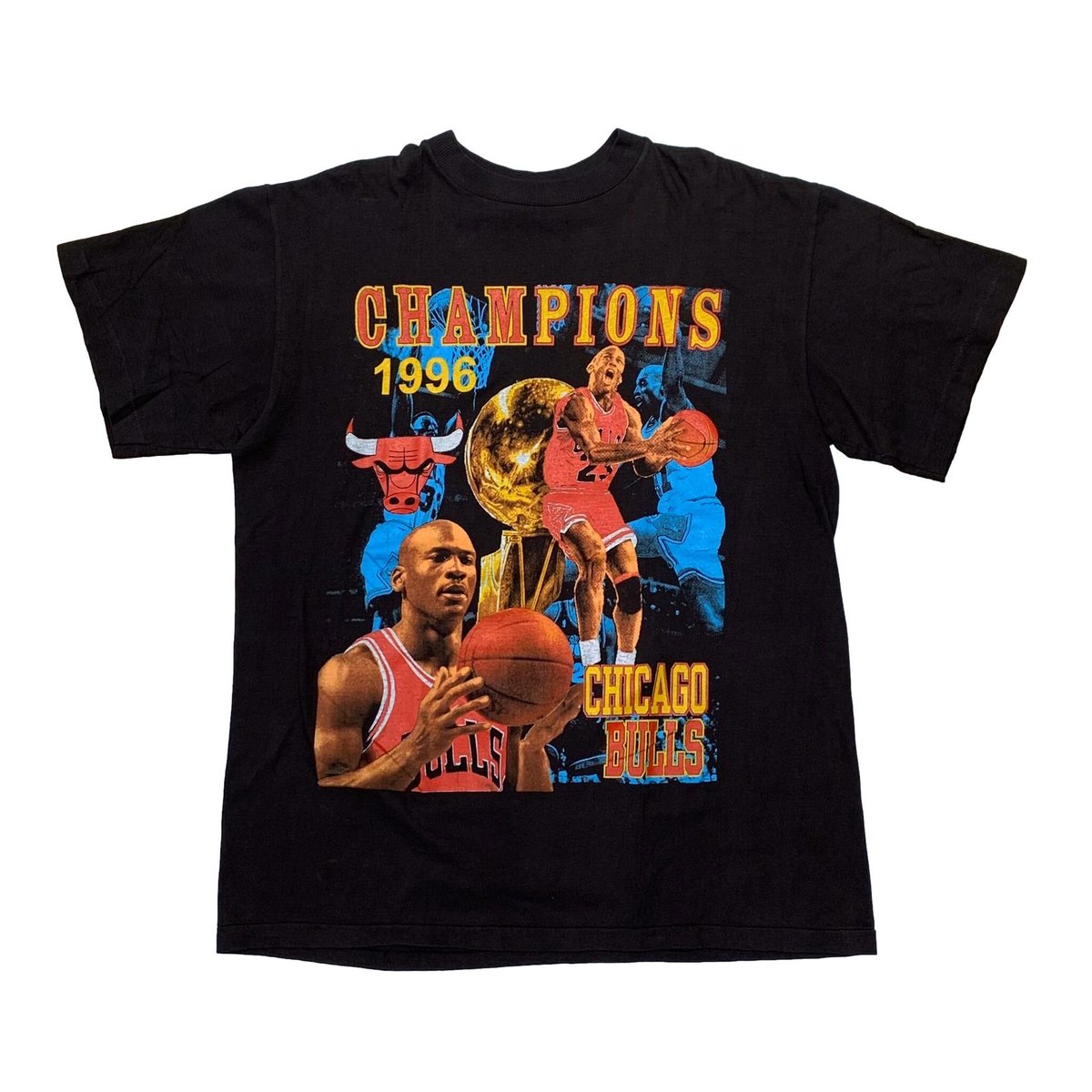 NBA CHICAGO BULLS BOOTLEG RAP TEE CHAMPIONS 1996 XXL 9821