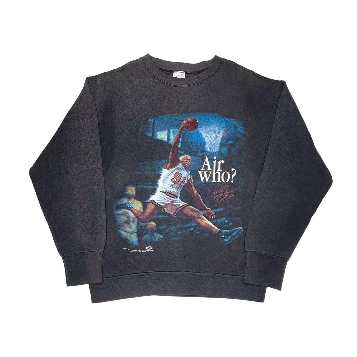 DENNIS RODMAN AIR WHO? CREWNECK SWEAT DELTA MEDIUM 2223