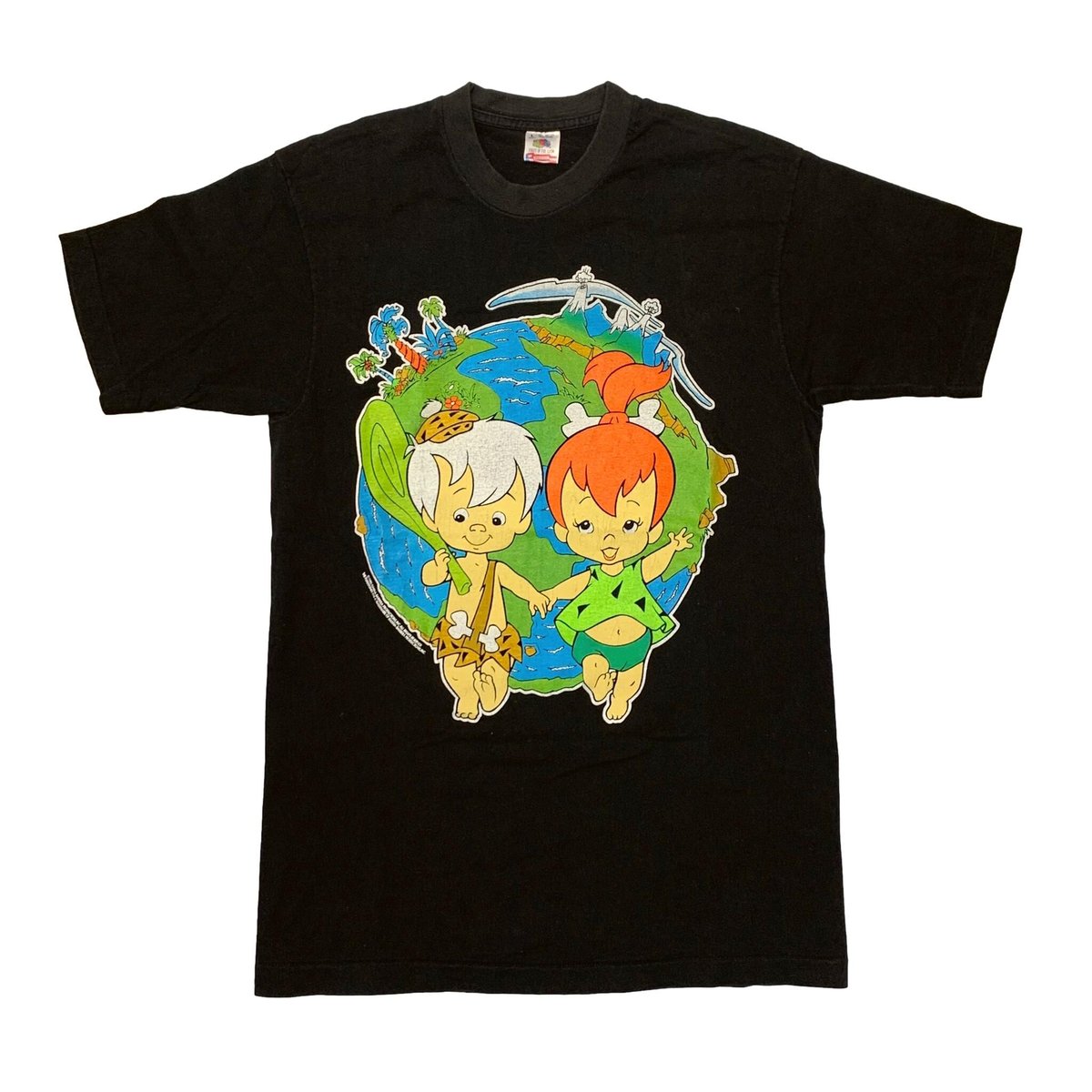 THE FLINTSTONES 1995 EARTH WALKING TEE FRUIT OF YHE LOOM LARGE 3663