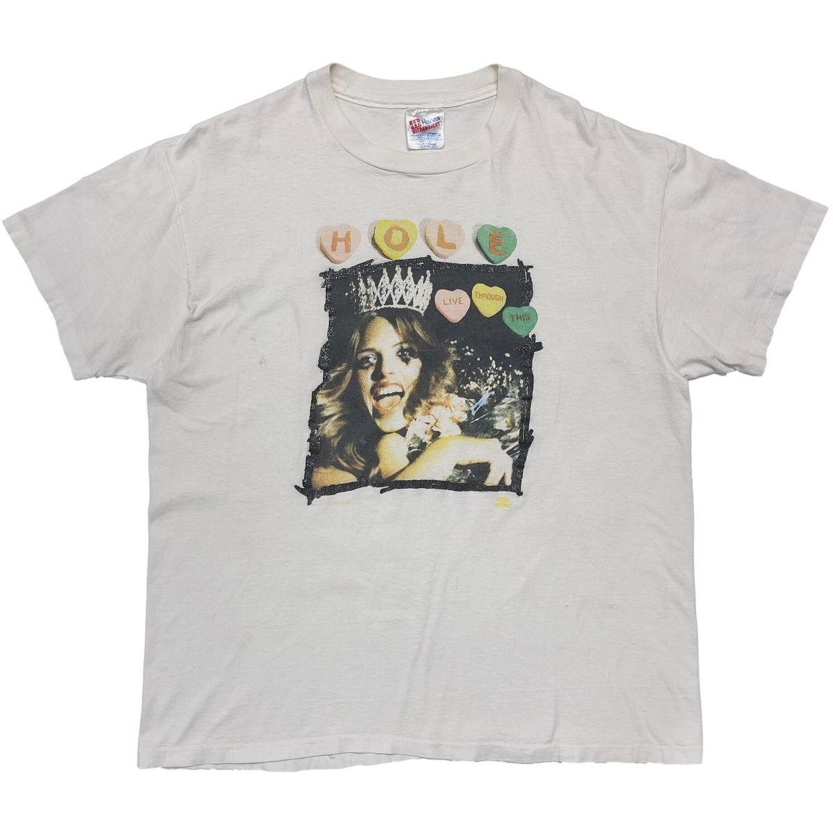 HOLE 1994 LIVE THROUGH THIS WHITE HANES XL 1856