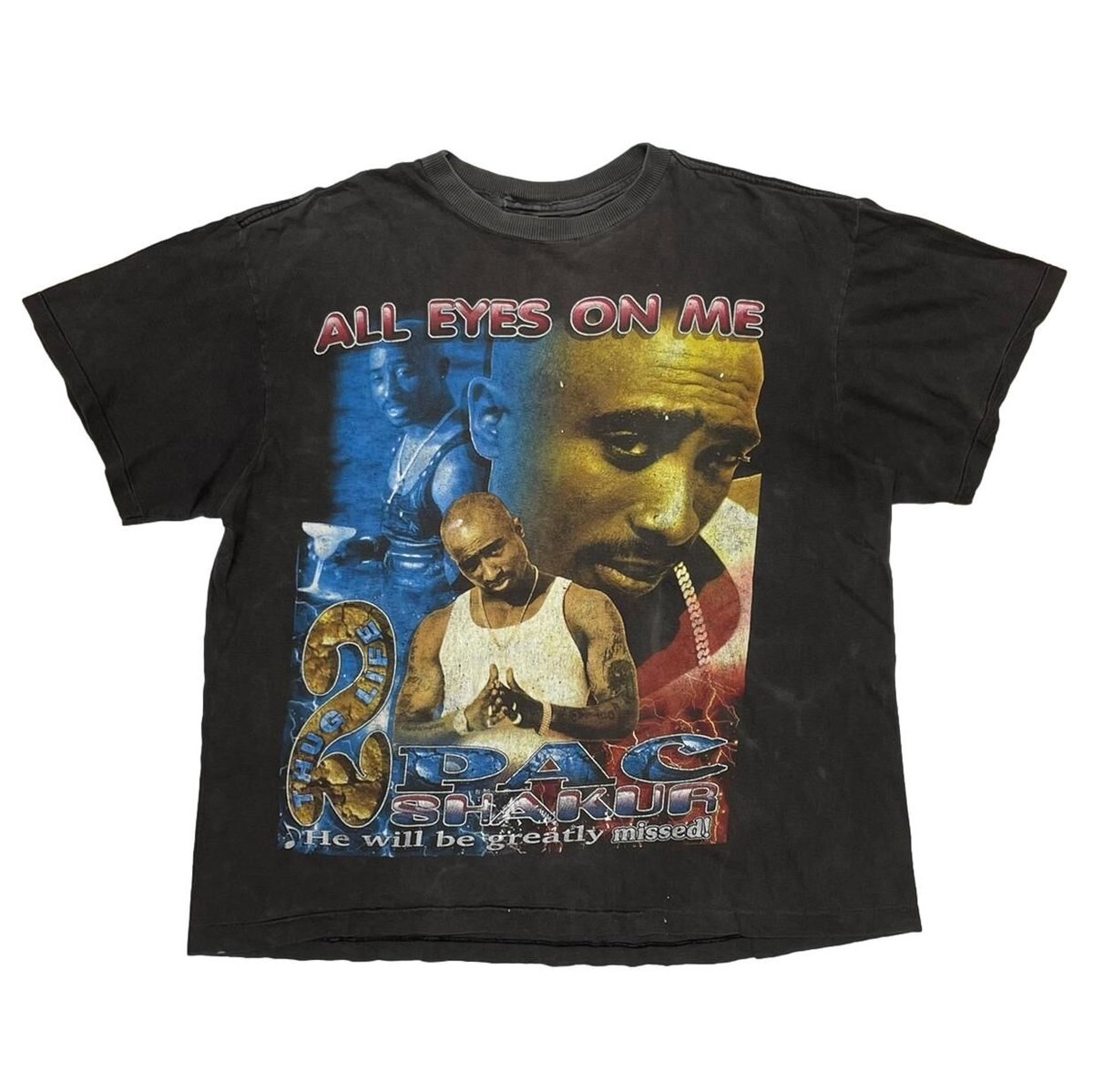 2PAC ALL EYES ONME RAP TEE TOP TAG LARGE 6922
