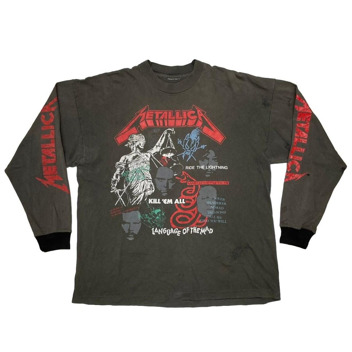 METALLICA VARIOUS ALBUM COLLAGE LS BOOTLEG FITS XL 8896